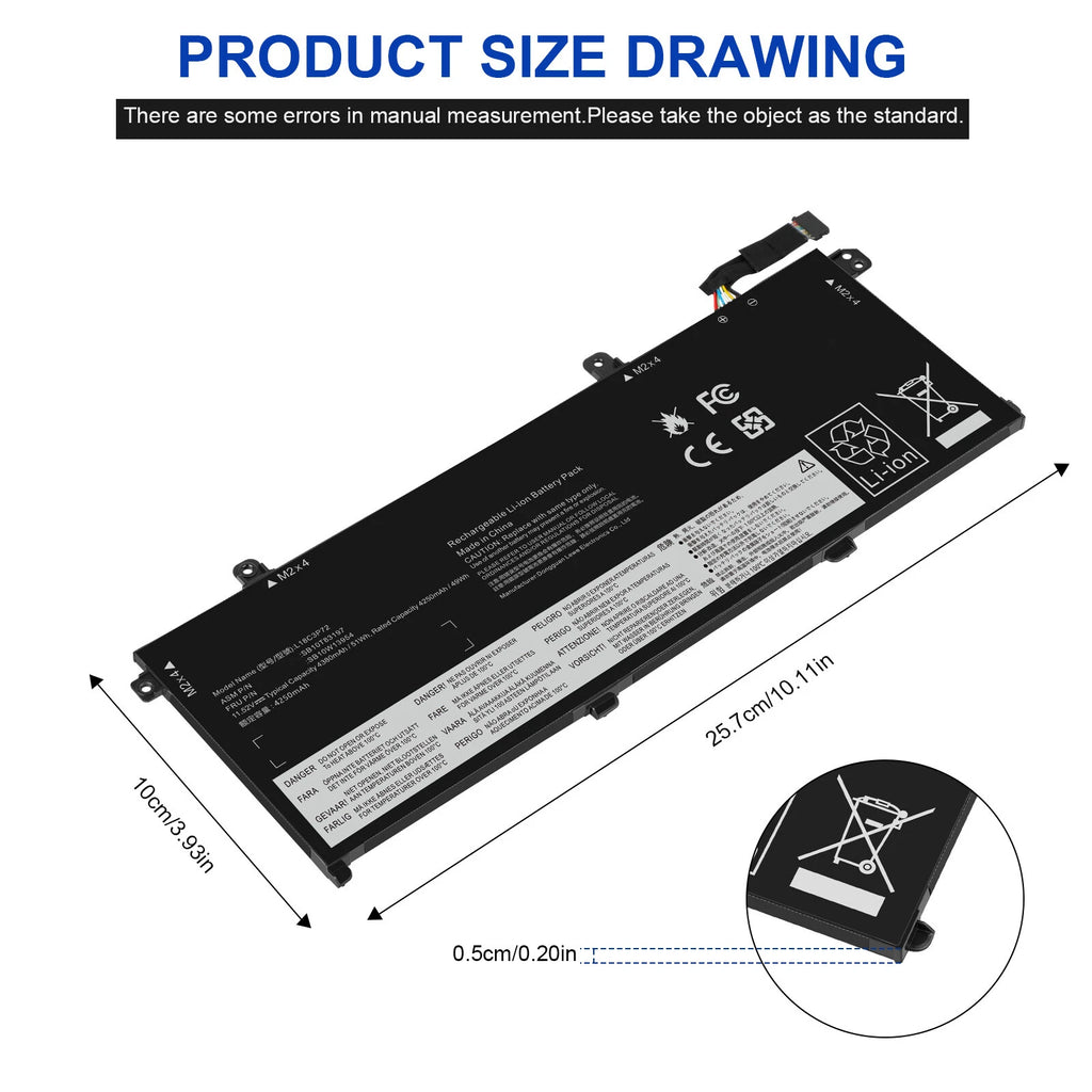 For Lenovo ThinkPad P43s T490 T495 T14 L18M3P73 L18M3P74 Battery Tested
