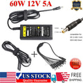 Power Supply Adapter with 8 way Splitter Security system CCTV Camera 12V 5 Amp F