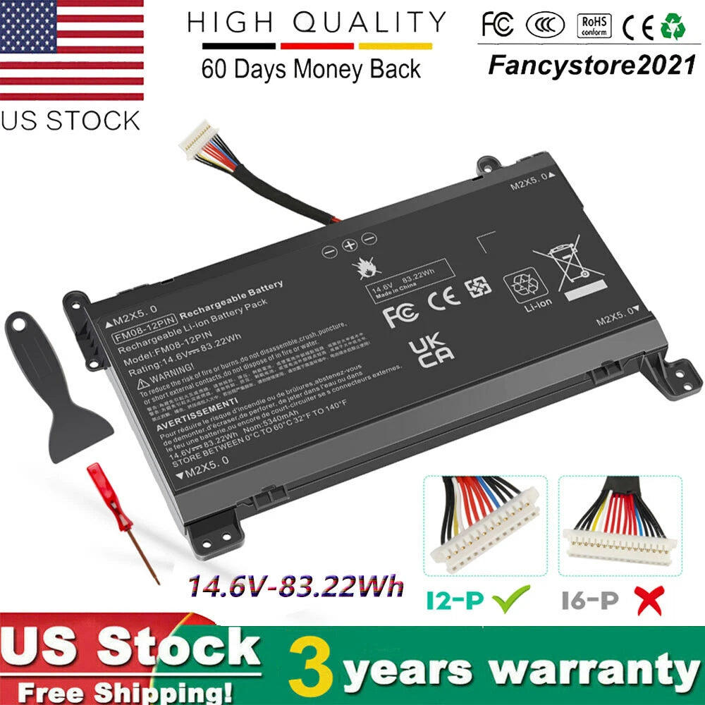 12Pin FM08 Laptop Battery For HP Omen 17-AN013TX 922752-421 HSTNN-LB8A TPN-Q195