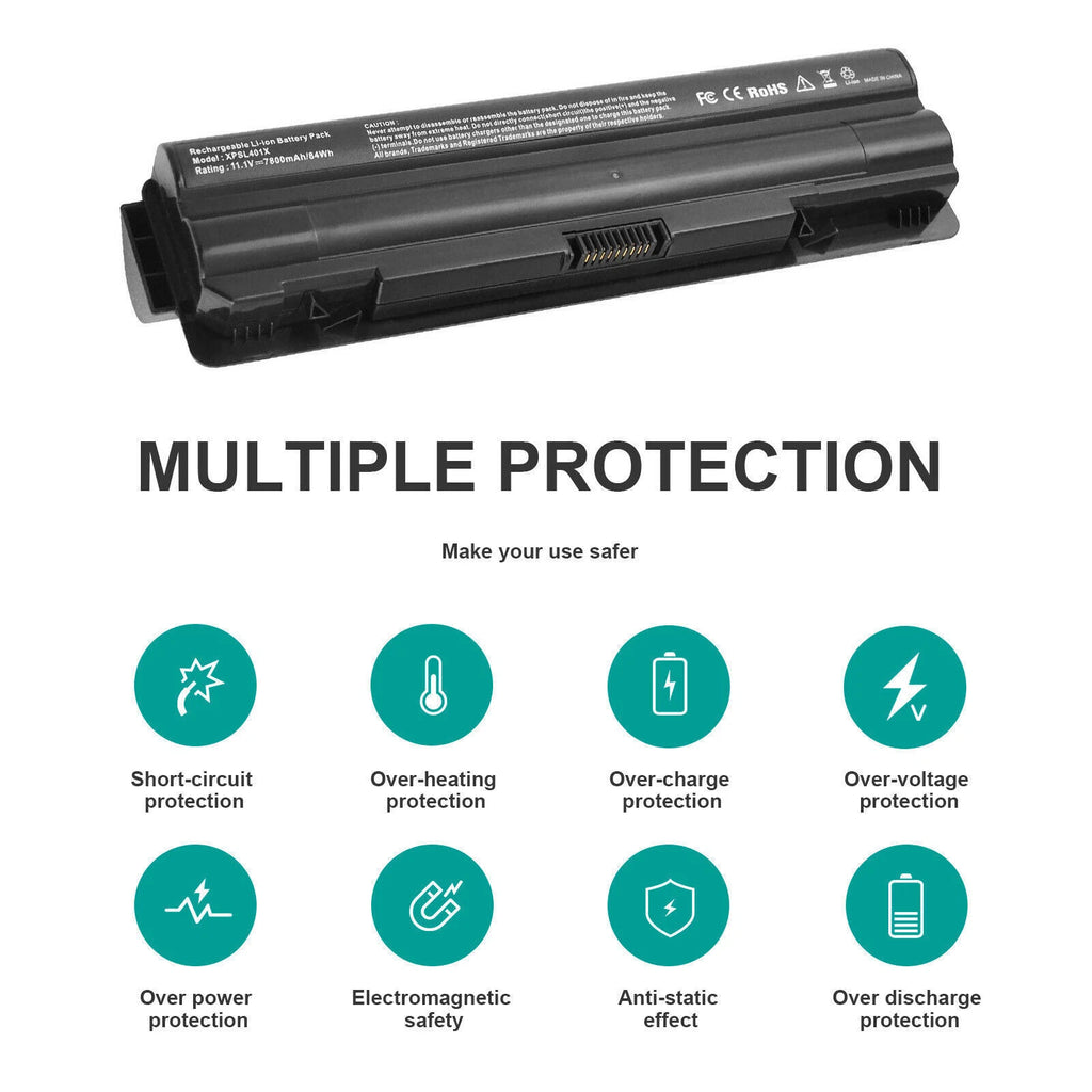 Laptop Battery for Dell XPS 17 L701X L702X 15 L501X L502X 14 L401X 11.1V 7800mAh