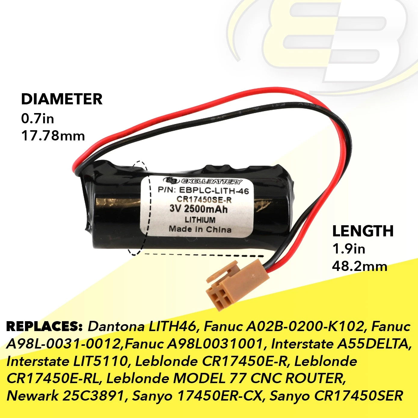 2x 3V PLC Computer Batteries for A55DELTA, LIT5110