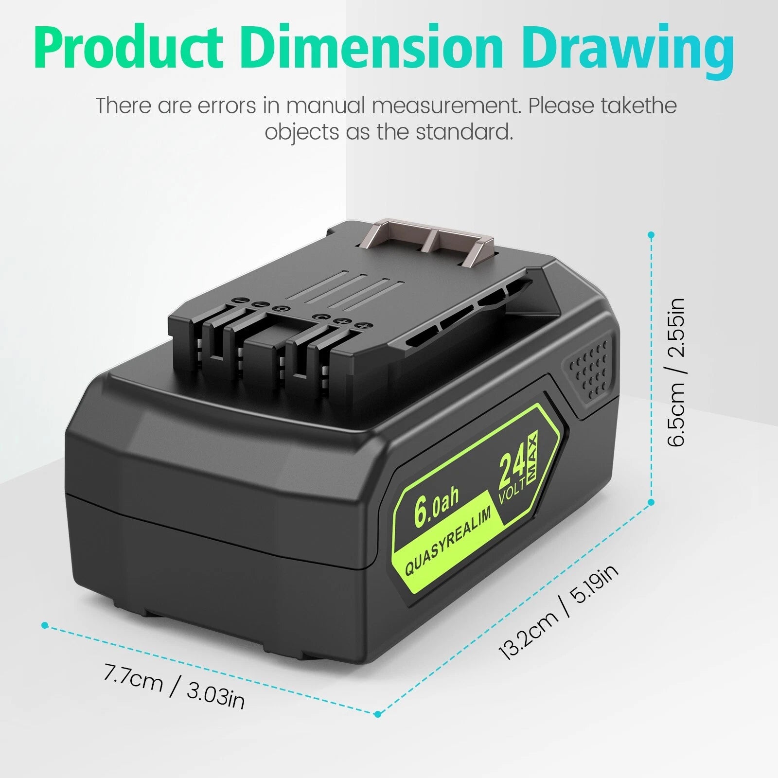QUASYREALIM 24v battery 6.0Ah for Greenworks