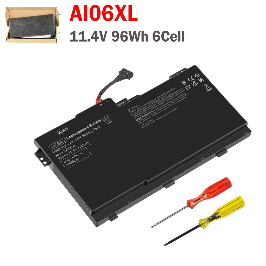?AI06XL Battery For HP ZBook 17 G3 808451-001 808451-002 HSTNN-LB6X 96WH + Tools