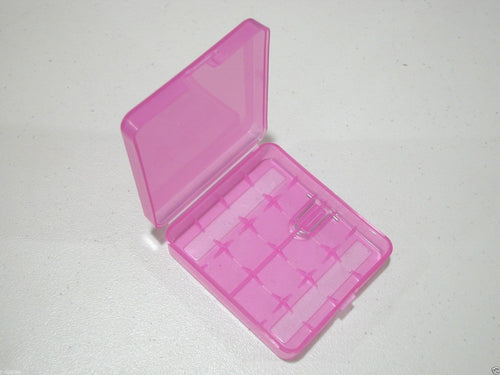 1 pc Pink Hard Plastic Case Holder Storage Box For 4 x 18650 Battery (4 bay)