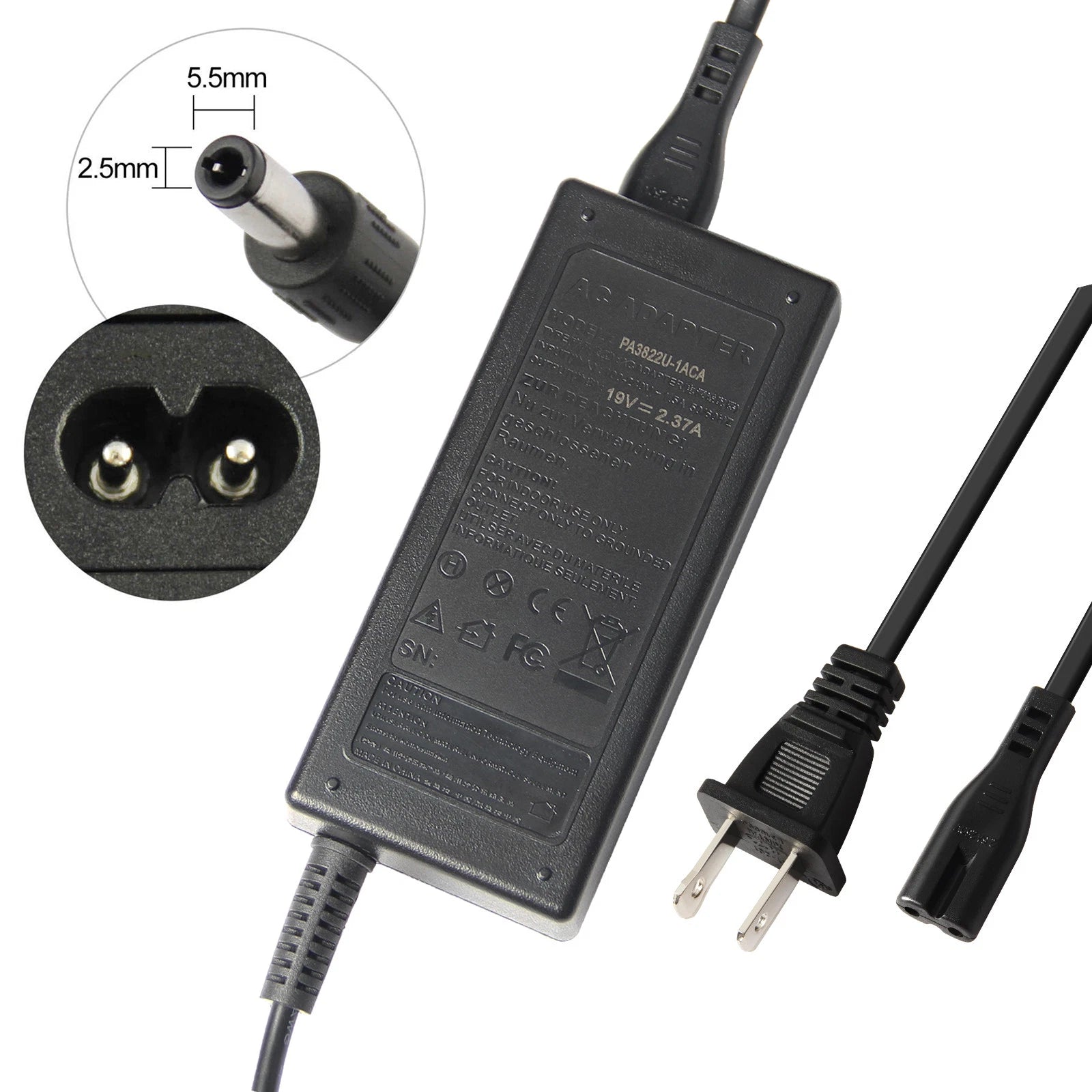 19V 2.37A 45W AC Adapter Charger Power For Toshiba PA5177U-1ACA G71C000GZ1TE US