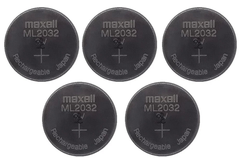 5 Pcs Maxell ML2032 2032 Lithium Rechargeable Coin Cell Battery 3V Japan
