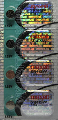 4 Original Maxell SR41SW Button Batteries