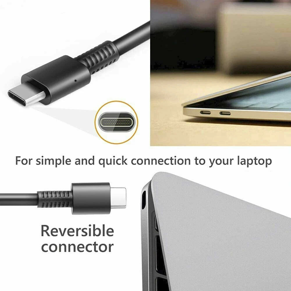 PD Type-C USB-C Laptop Charger for HP Chromebook Lenovo Dell Asus Samsung Switch