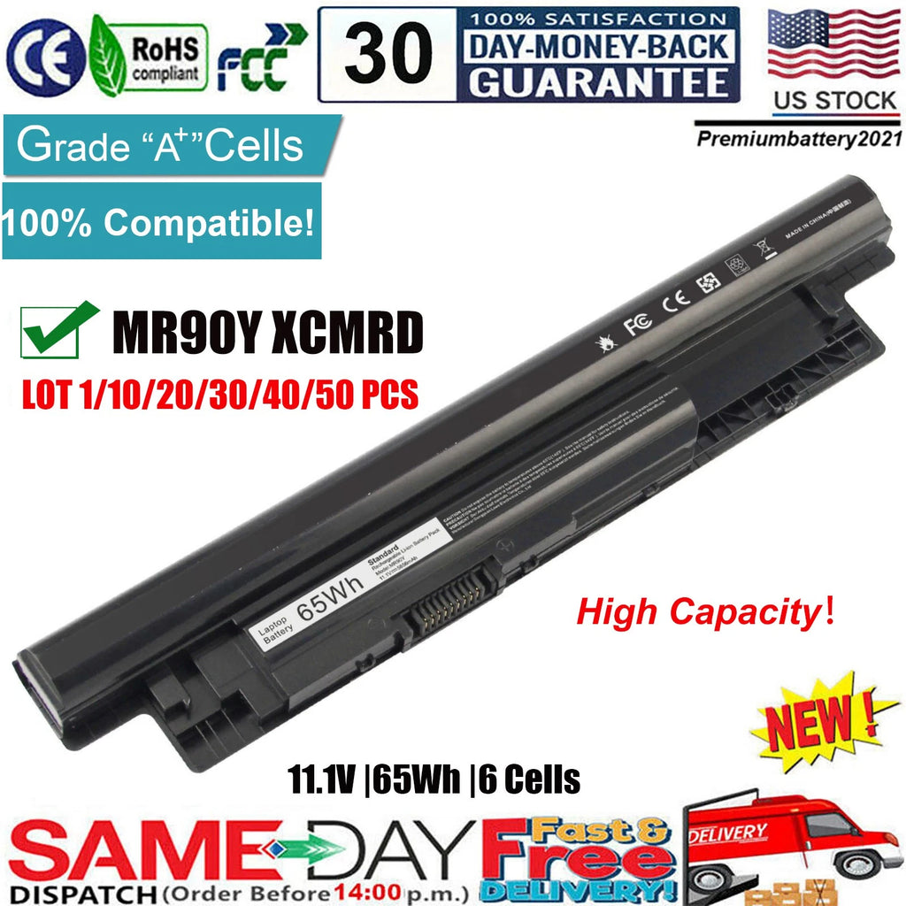 ?LOT Battery XCMRD MR90Y For Dell Inspiron 3421 5421 15-3521 5521 3721 5721 65Wh