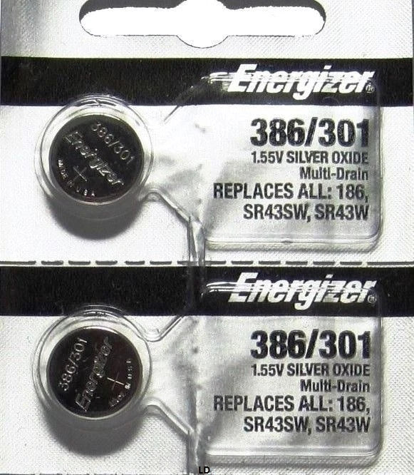 ENERGIZER 386/301 SR43SW SR43W (2 Piece) BATTERY NEW SEALED Authorize Seller