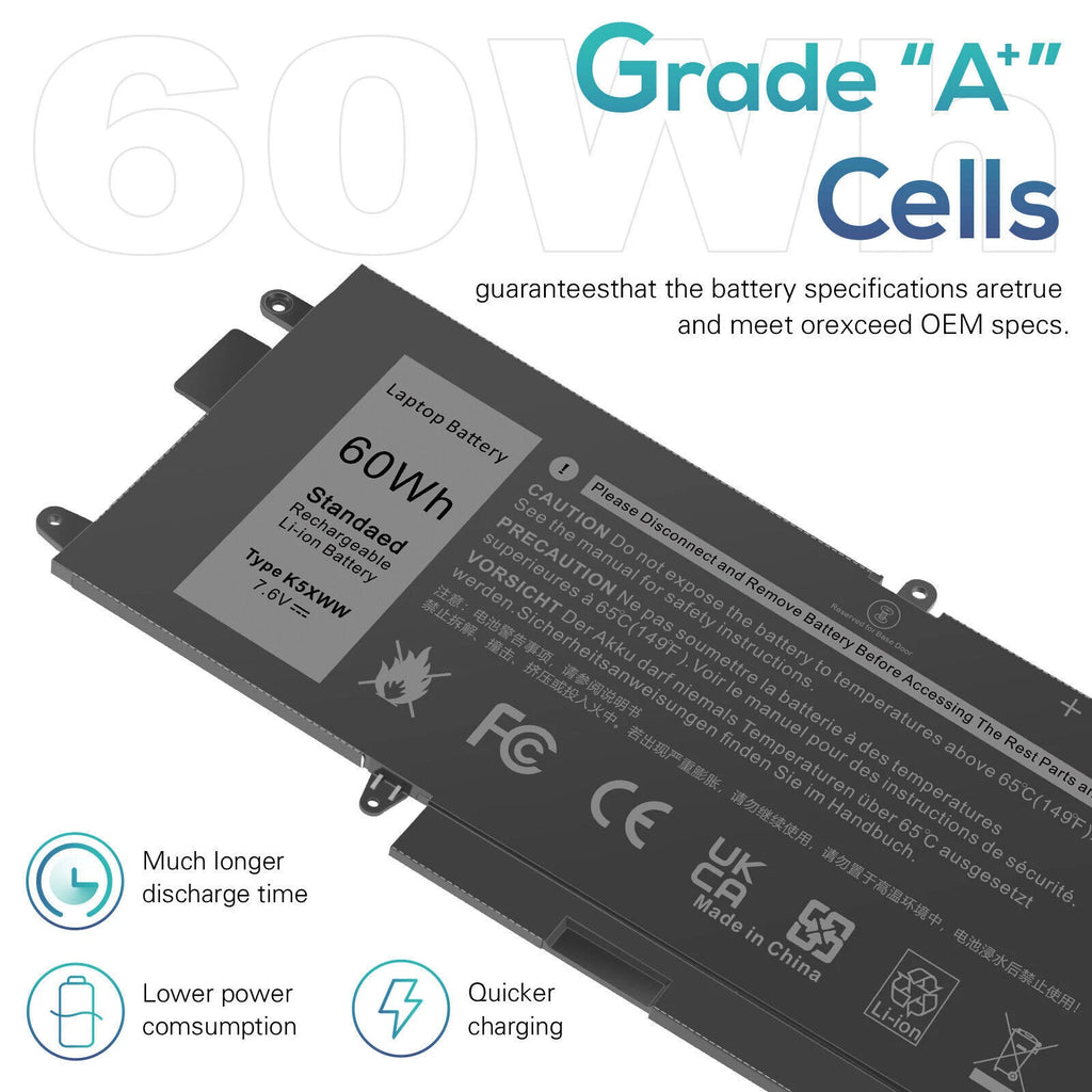 Lot K5XWW Battery For Dell Latitude 7389 7390 P29S002 5289 6CYH6 71TG4 N18GG