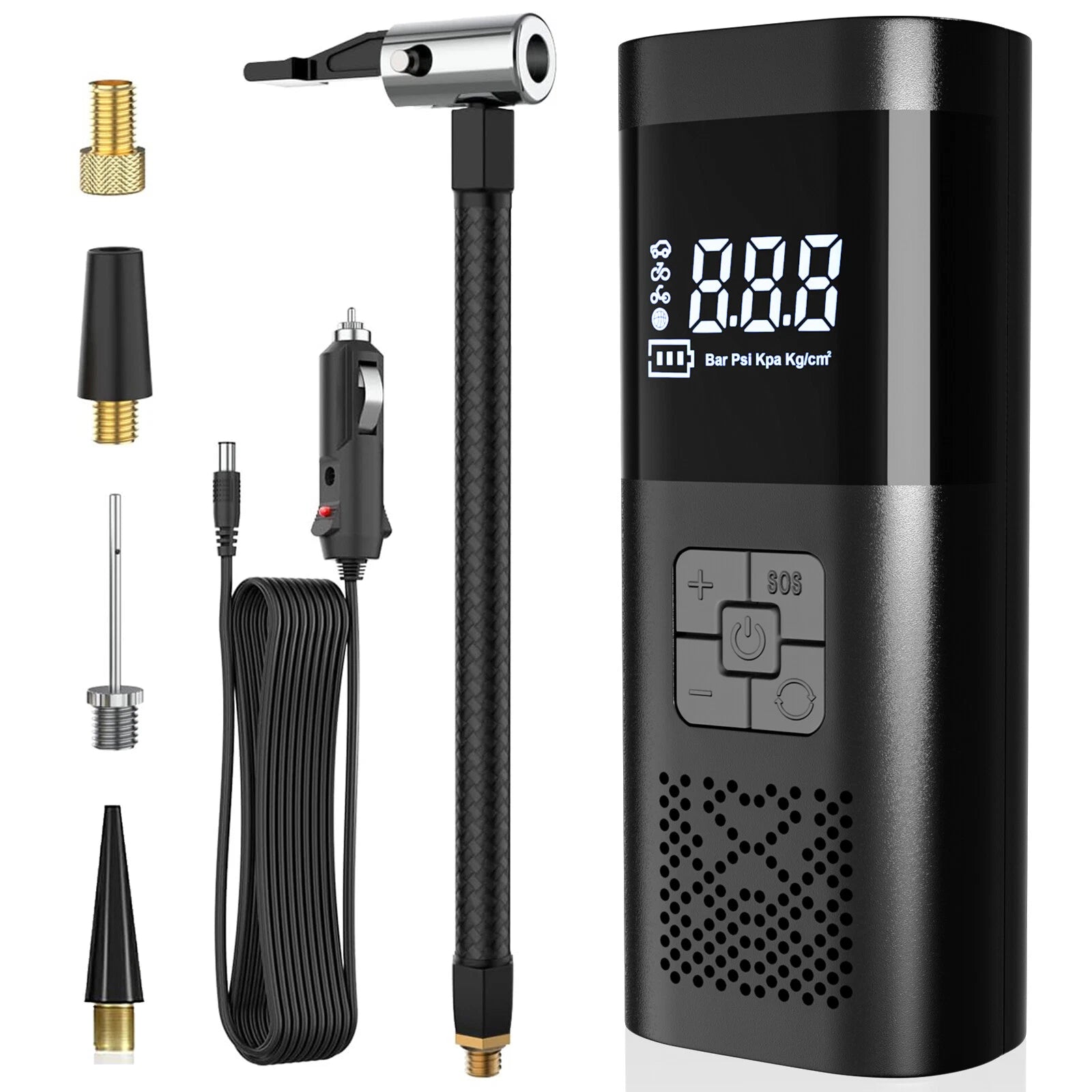 Cordless Tire Inflator Air Compressor Air Pump 6000mAh Rechargeable Battery