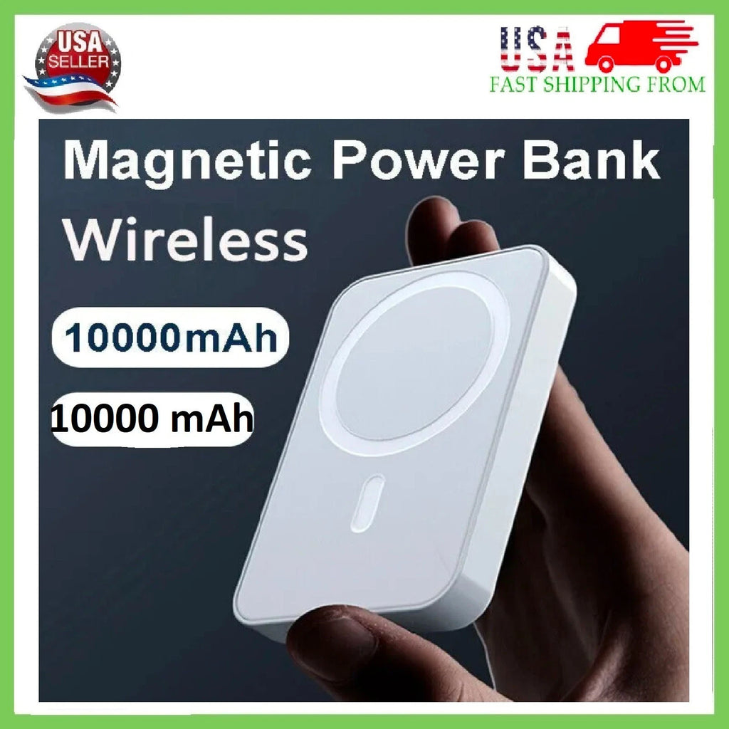 10000mAh Power Bank Magnetic Battery Pack Wireless Charger for iPhone 16/15/14/X