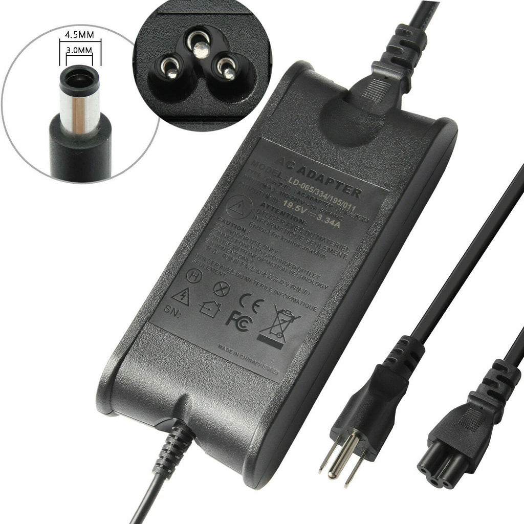 65W For Dell Inspiron AC Adapter LA65NS2-01 Small Tip Charger 4.5mm*3.0mm