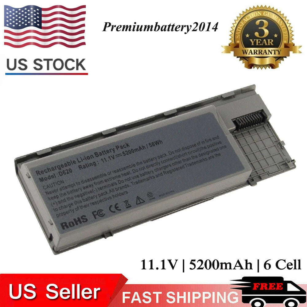 6/9 Cell Battery for Dell Latitude D620 D630 D631 D640 PC764 TC030 M2300/Charger