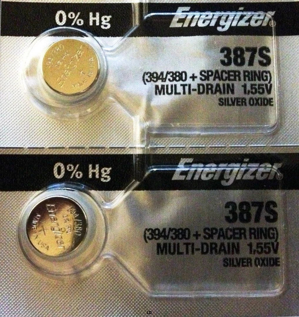ENERGIZER 387S 394/380 + Spacer Ring Brand New Battery Authorized Seller