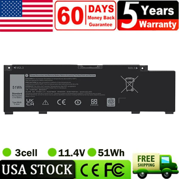 51WH 266J9 Laptop Battery for Dell Inspiron G3 3500 3790 3590 G5 5500 5505 5490