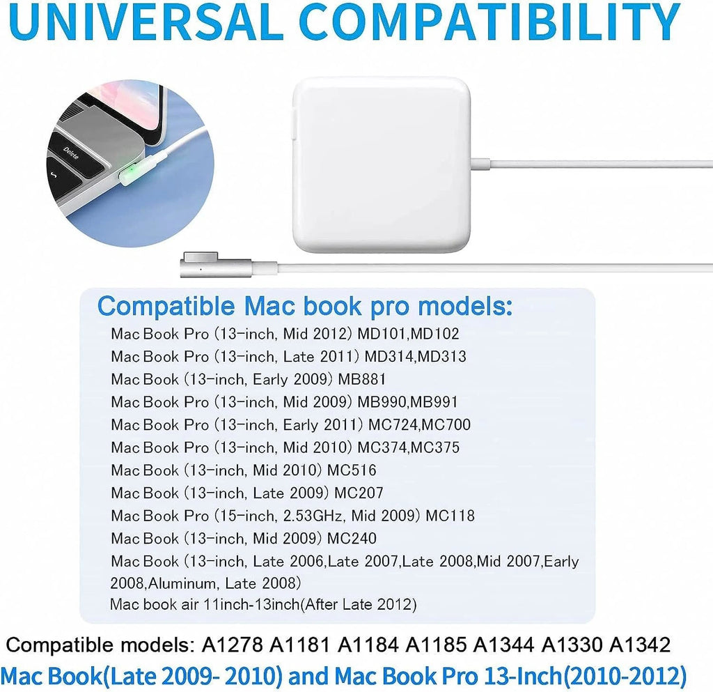 L-Tip Adapter Charger Power Supply For MacBook Pro A1286 11" to 17" 85W 65W 45W