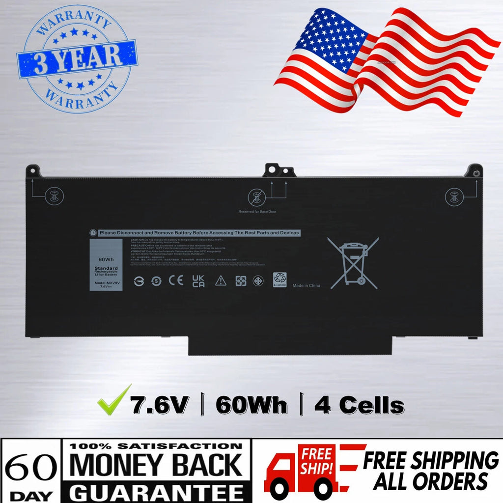 ?MXV9V Battery For Dell LATITUDE 5300 5310 7300 7400 5VC2M N2K62 0829MX 60Wh