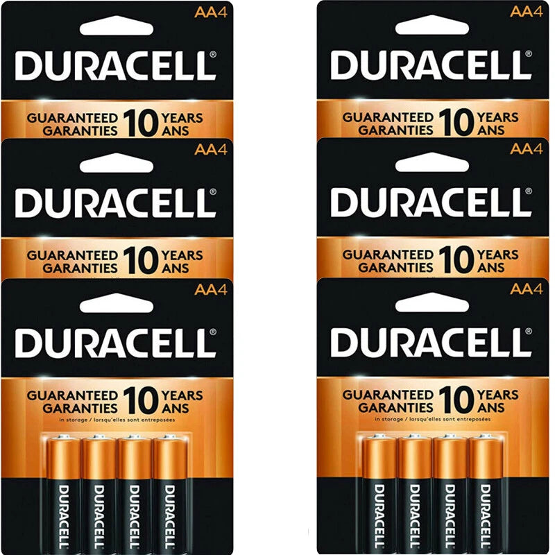 24 Count Duracell AA Coppertop Alkaline Batteries ( 6 x 4 pks)