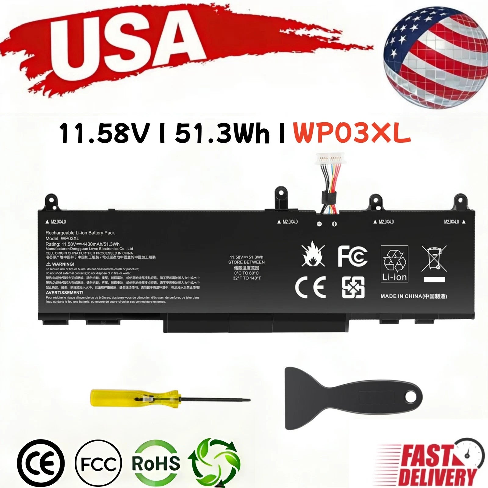 Battery WP03XL for HP EliteBook 830 840 845 860 G9 G10 G11 x360 1040 G9 G10