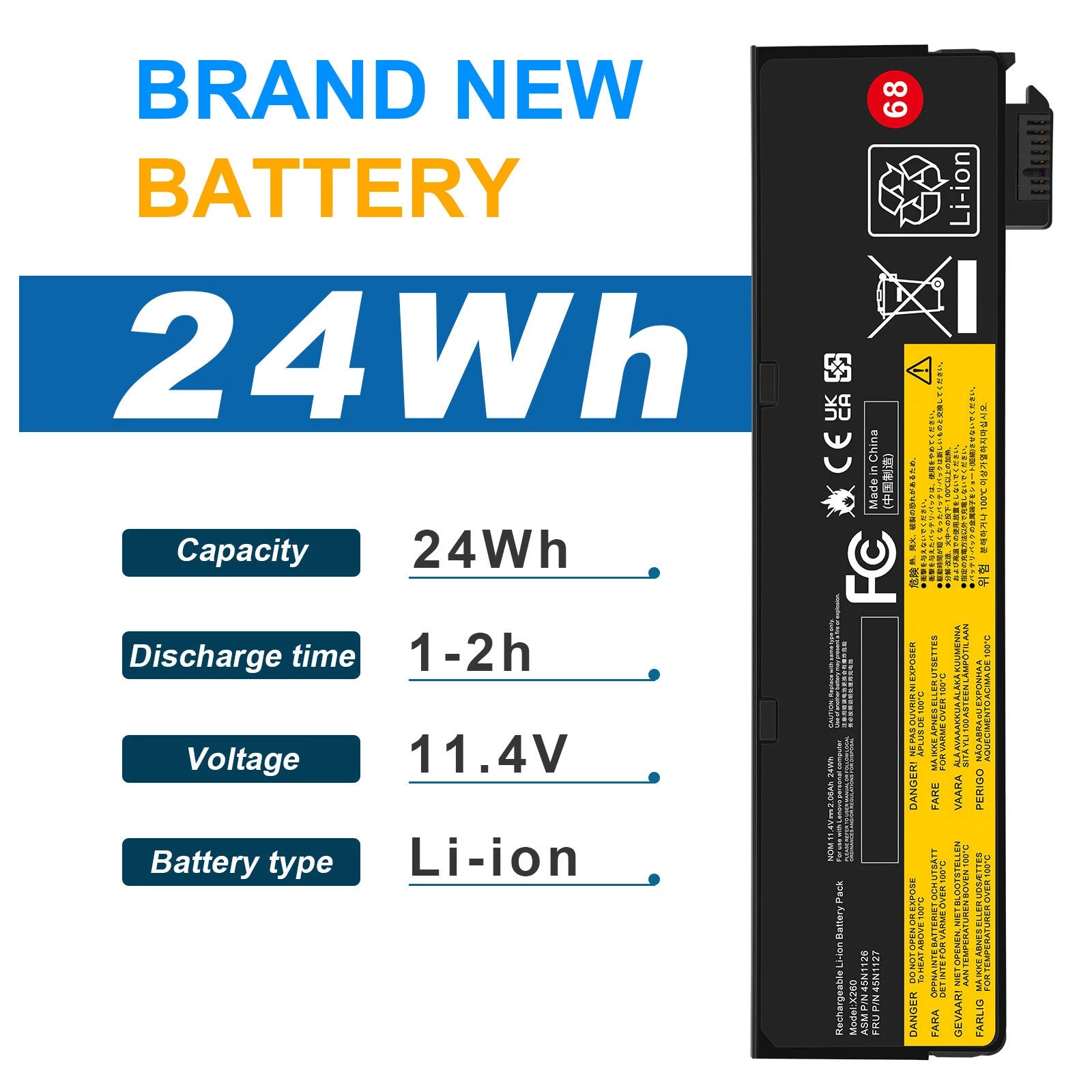 ??LOT 68 Battery For Lenovo L450 L460 L470 T440s T440 T450 T450s T460 T550 T560