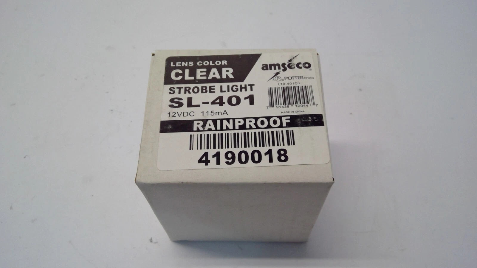 NEW AMSECO SL-401 CLEAR STROBE LIGHT 12VDC 115mA waterproof
