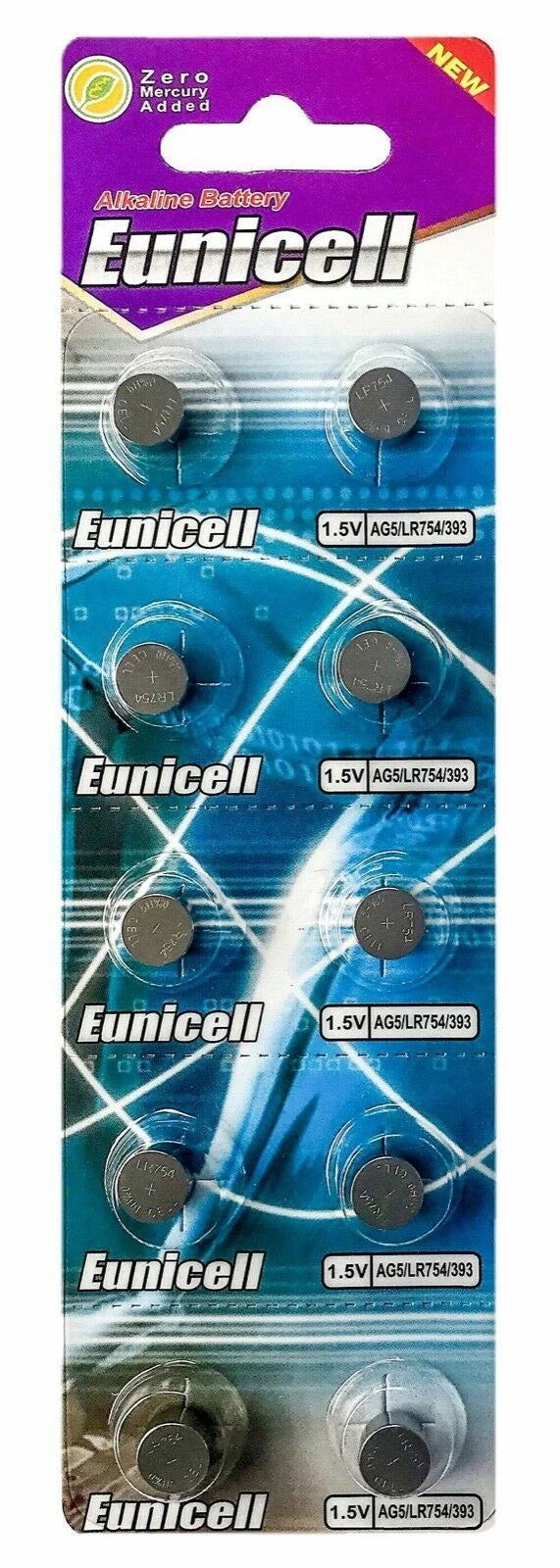 10X LR754 AG5 SR754 G5 SR48 393 193 309 D309 1.5V Alkaline Button Cell Battery
