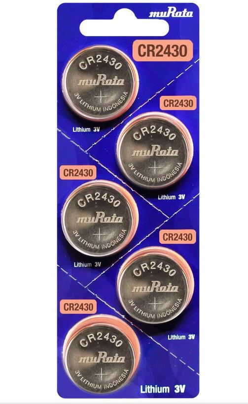 2 pc Murata CR2430 Battery 3V Lithium Coin Cell 300mAh Sony Expire 2032