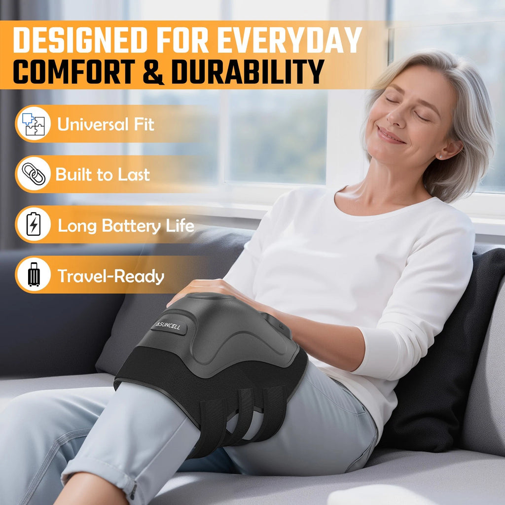 Wireless Knee Massager with Heat Vibration Massage LED Screen Infared Therapy