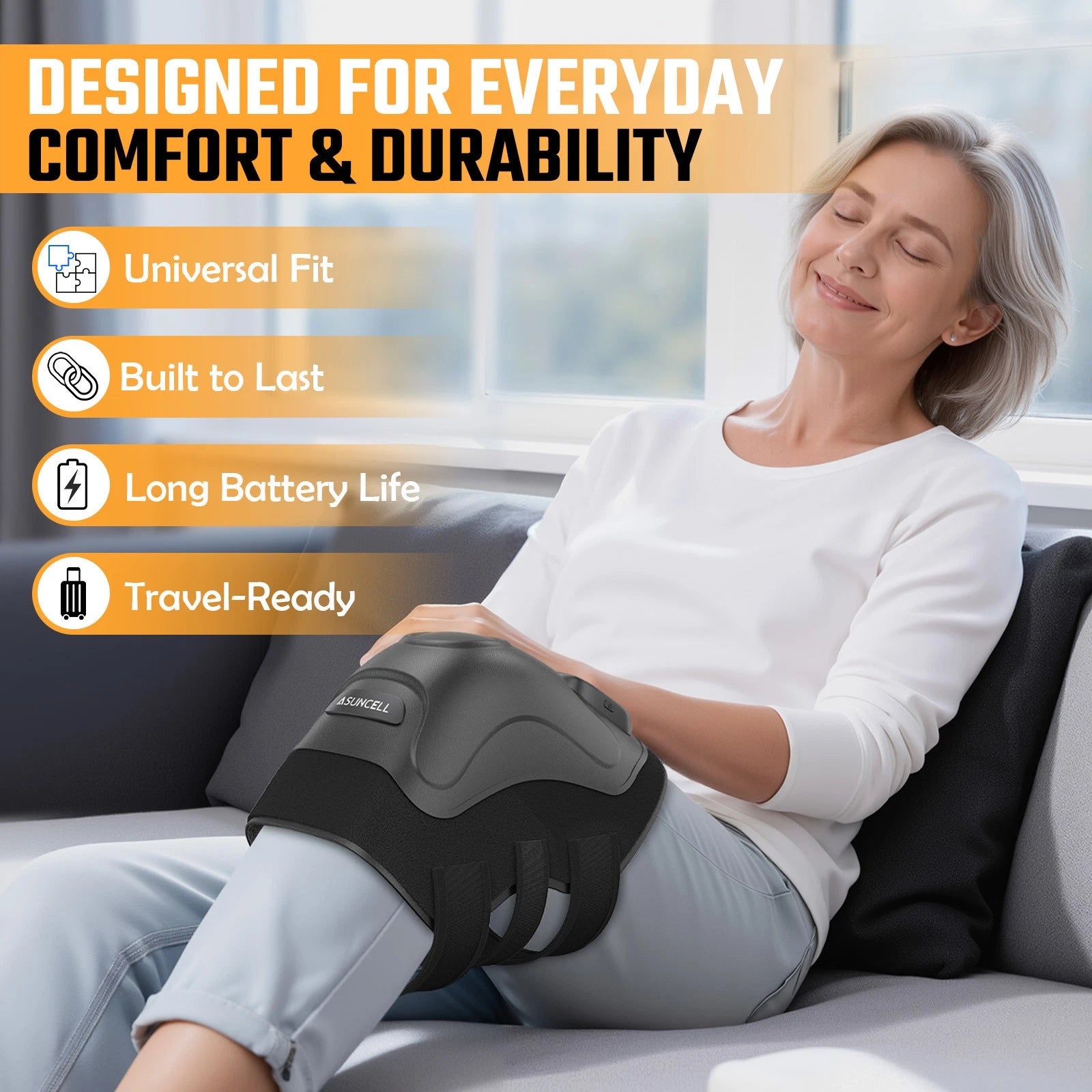 Wireless Knee Massager with Heat Vibration Massage LED Screen Infared Therapy