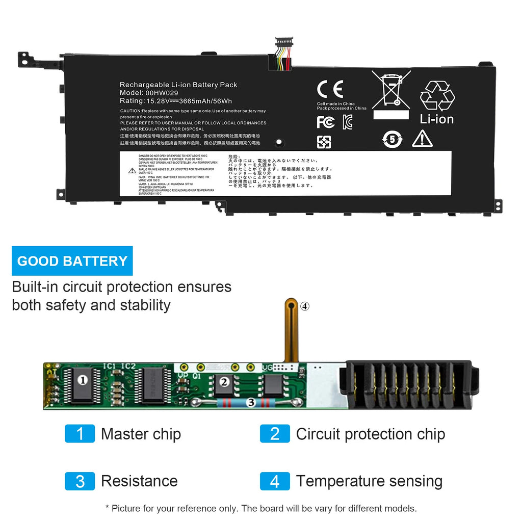 01AV458 00HW028 00HW029 Battery For Lenovo ThinkPad X1 Carbon 4th Gen Yoga 56Wh