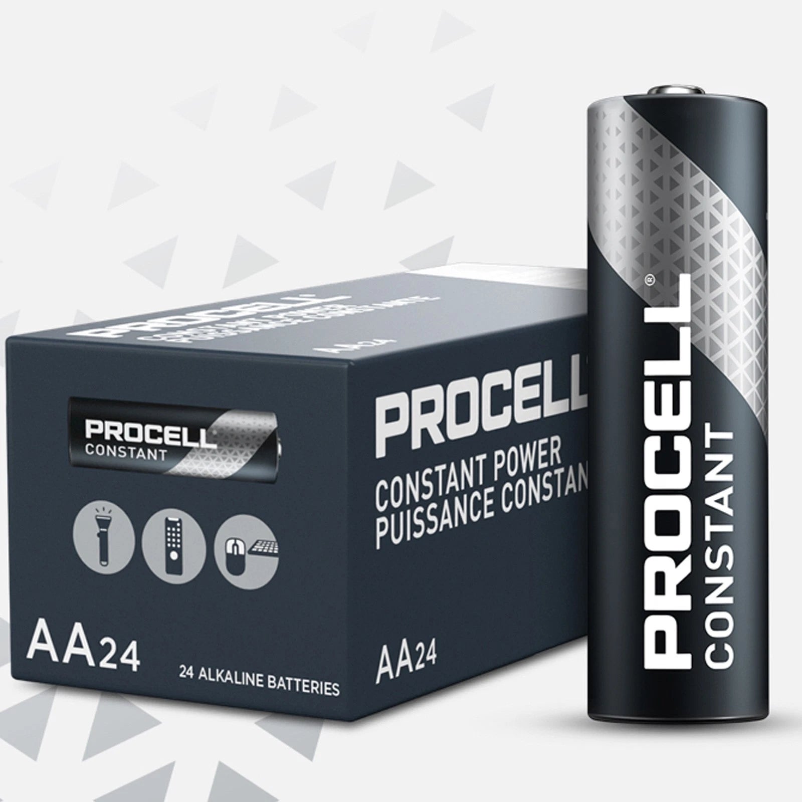 24pc Duracell PROCELL Constant Power PC1500 1.5V AA Everyday Alkaline Batteries