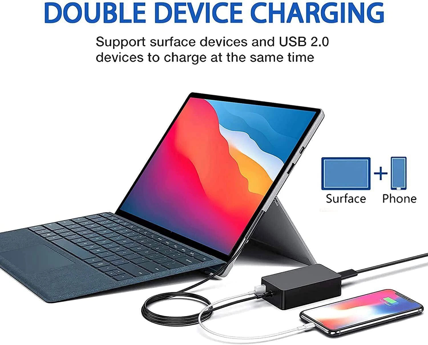 For Microsoft Surface Pro 3/4/5/6/7 Laptop Power Supply Charger Adapter 44W