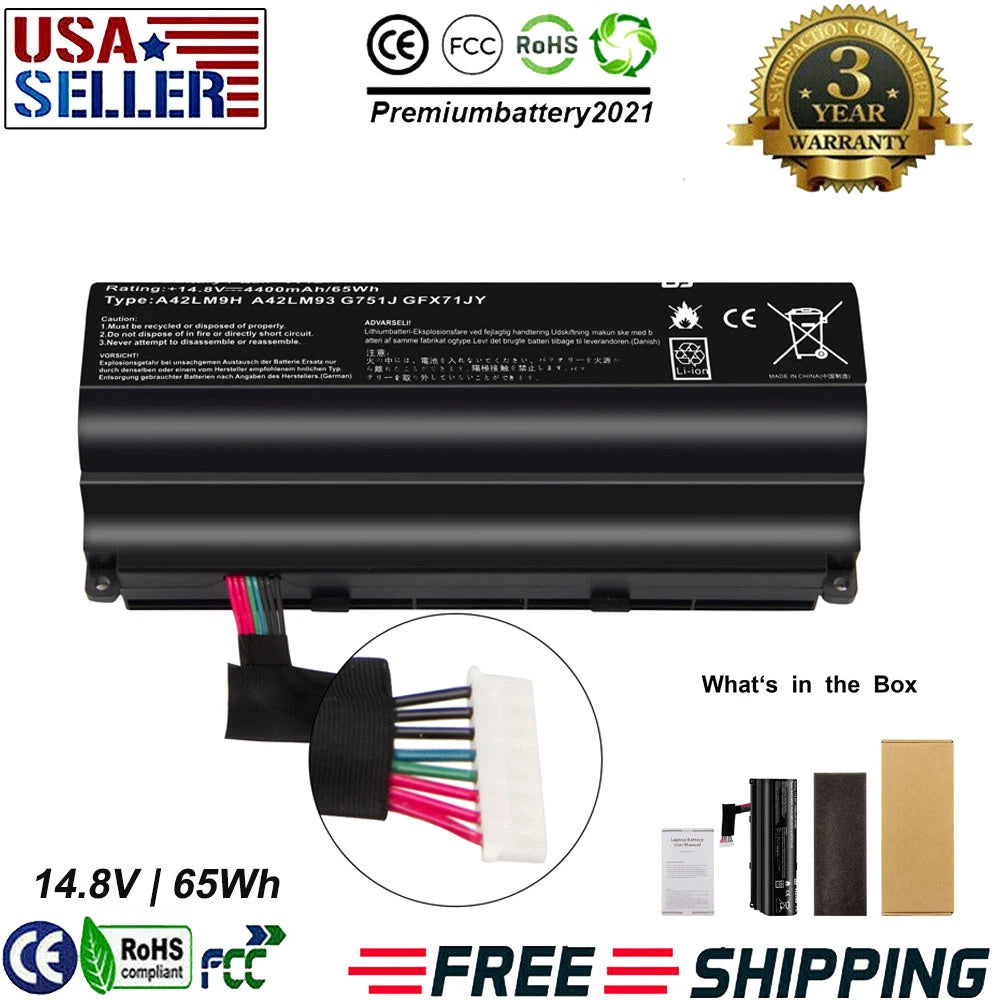 ?A42N1403 A42LM93 Battery for ASUS ROG G751 G751J G751JY G751JL G751JT GFX71JM