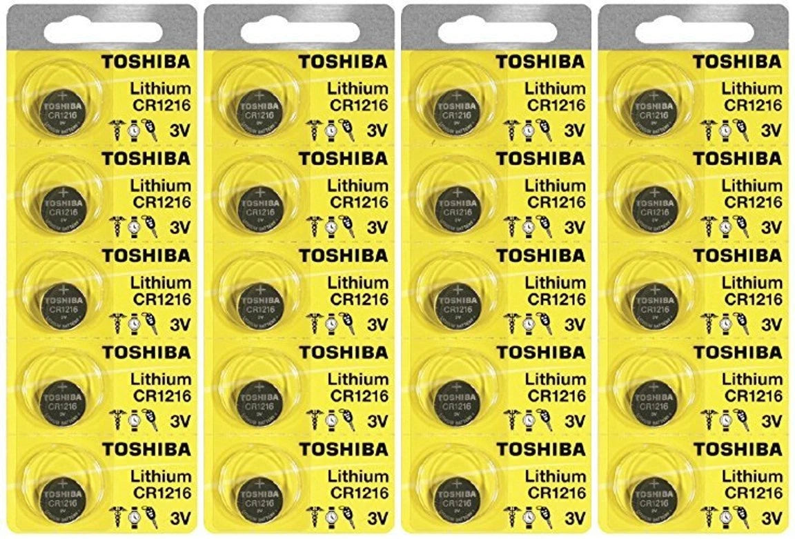 20 Toshiba CR1216 1216 Lithium Coin Cell 3V Batteries