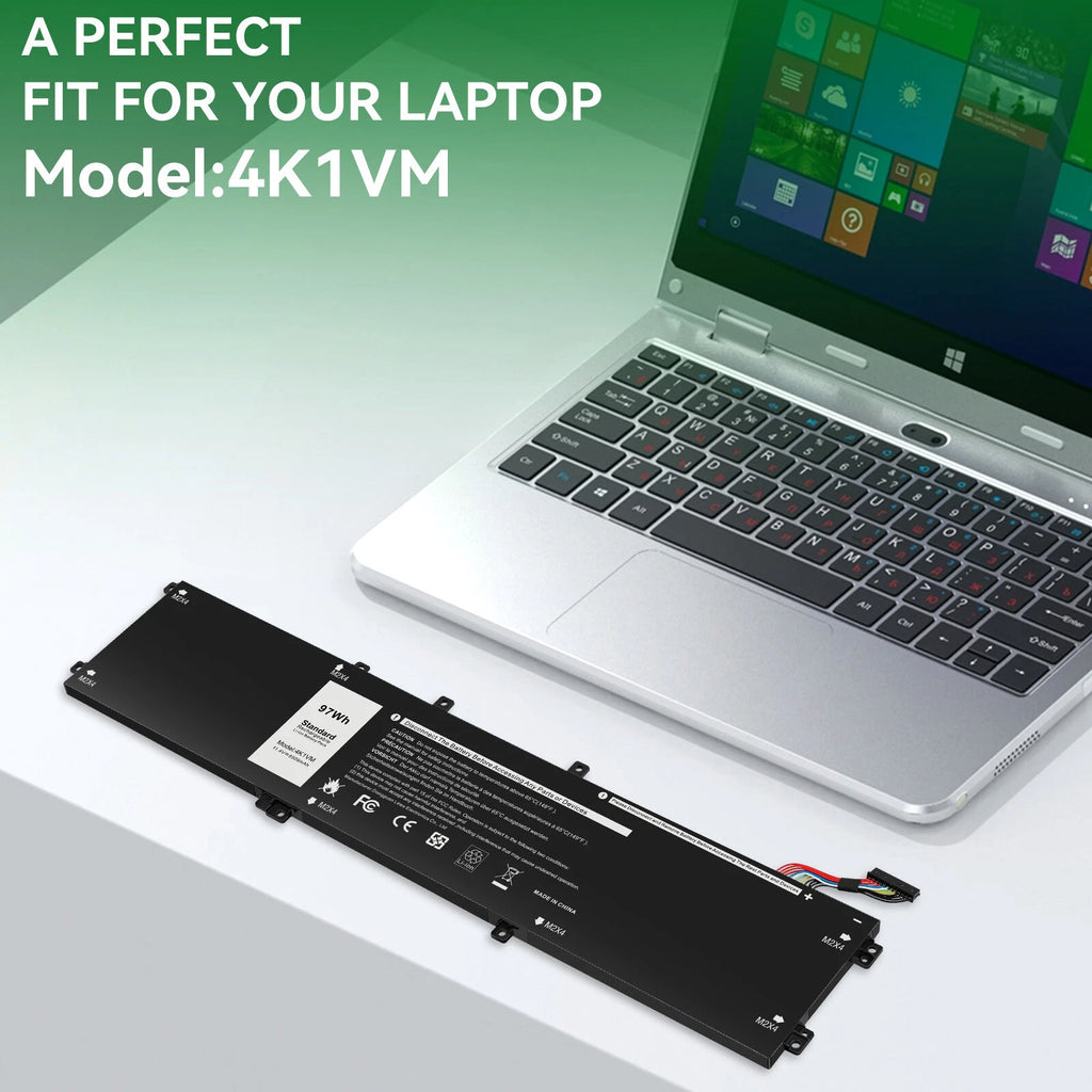 97Wh 4K1VM Battery For Dell G7 17 7700 Gaming Vostro 7500 XPS 15 9560 9570 7590