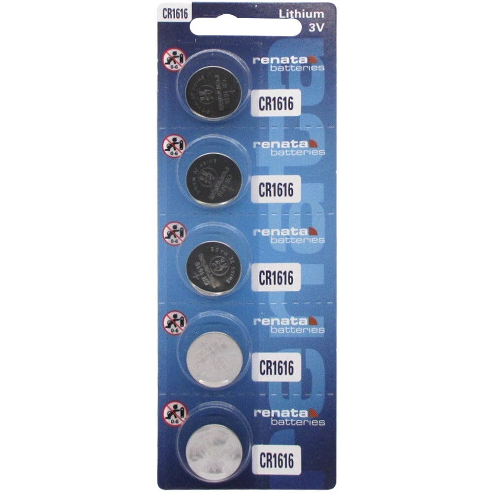 Renata CR1616 Lithium Battery, Package of 5