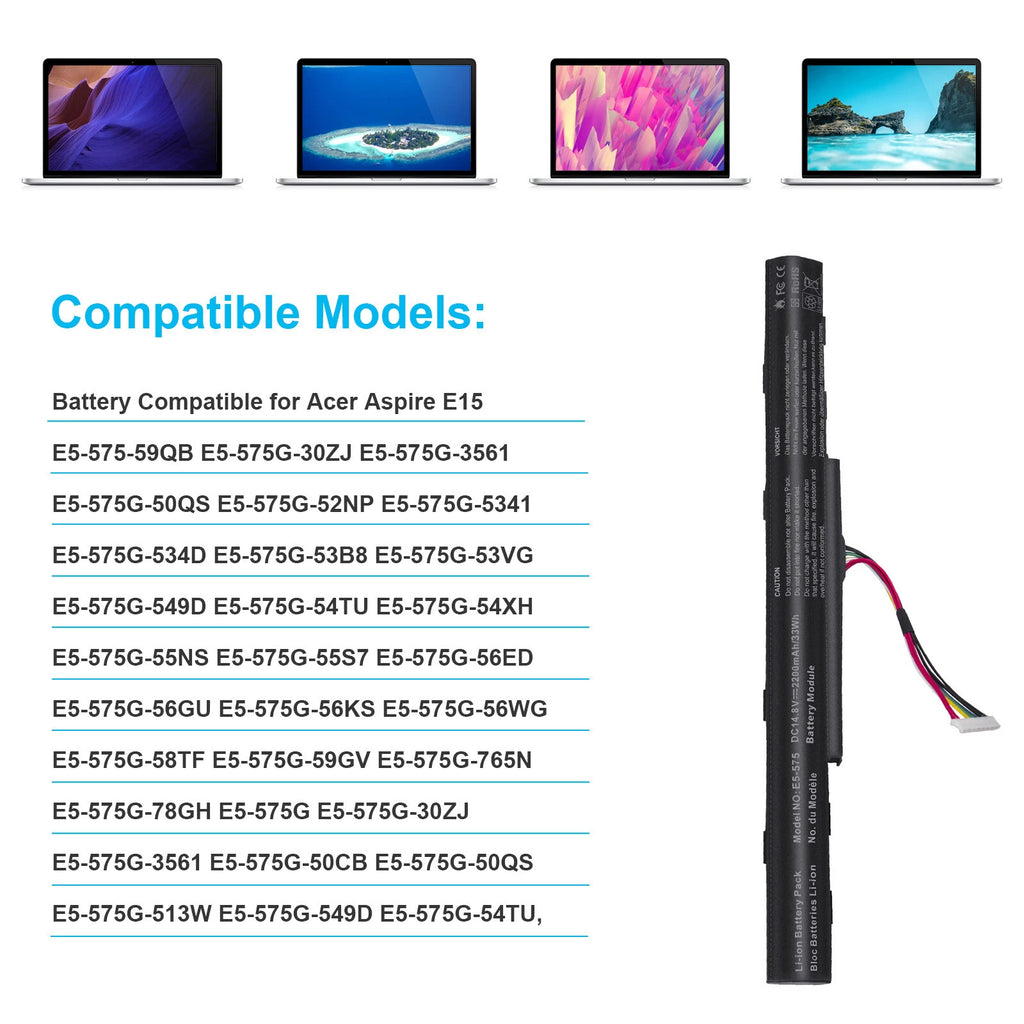 AS16A5K AS16A8K Battery For Acer Aspire E5-575G E5-573T E5-772G E5-773G Series