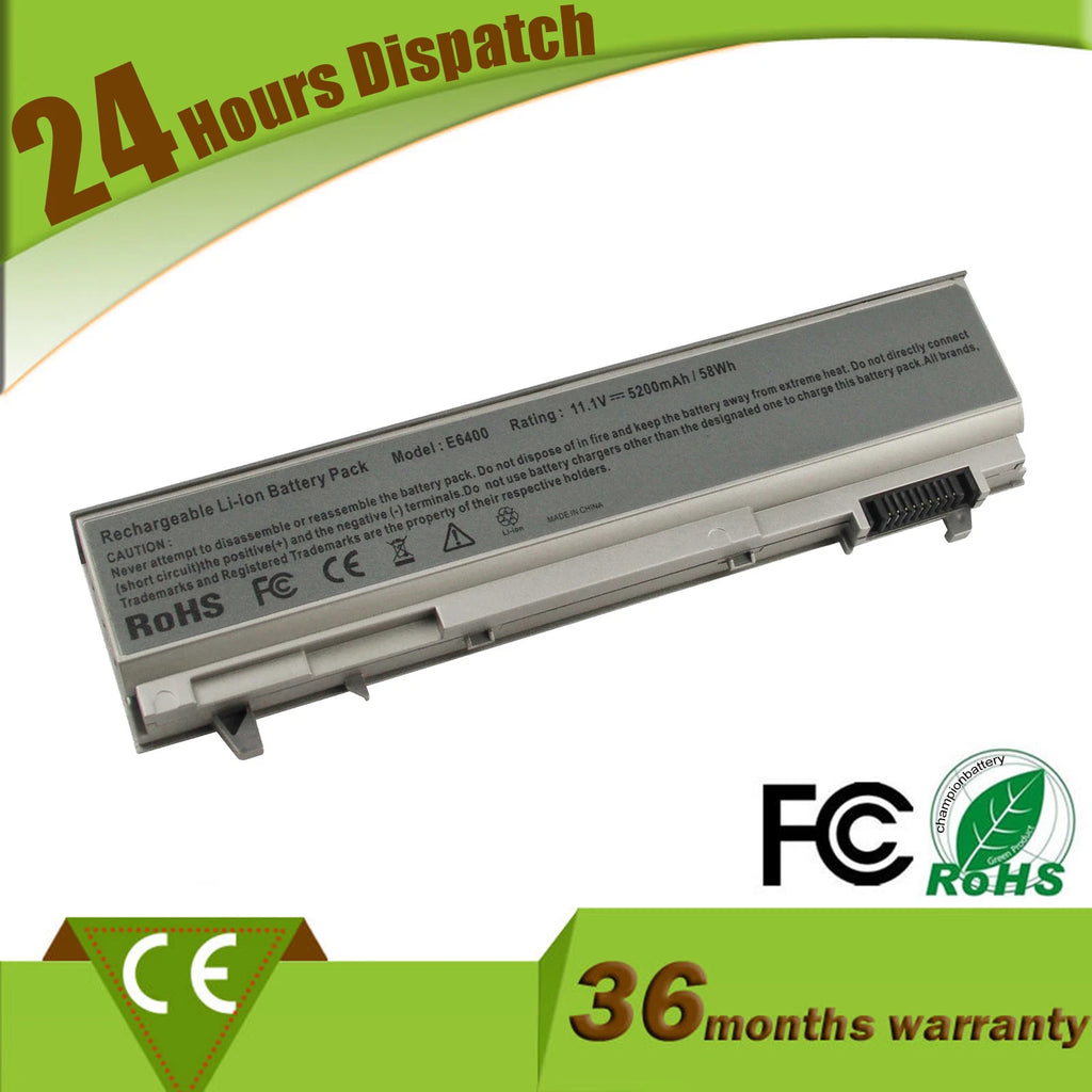 Battery For Dell Latitude E6400 E6410 E6500 E6510 PT434 Laptop Power Supply H