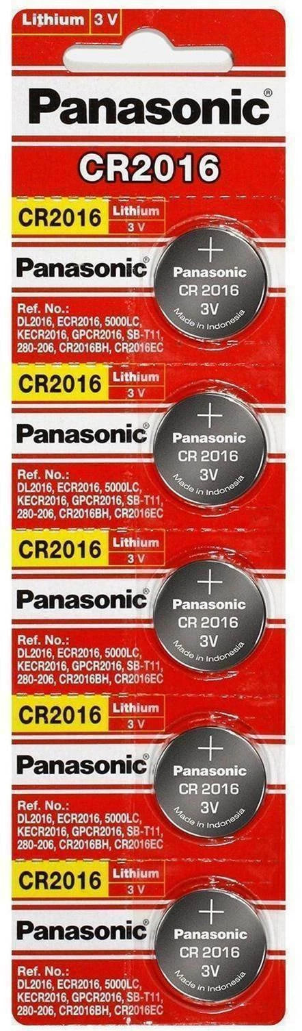 5 x PANASONIC CR 2016 CR2016 CR-2016 LITHIUM COIN CELL Button Battery Exp 2030