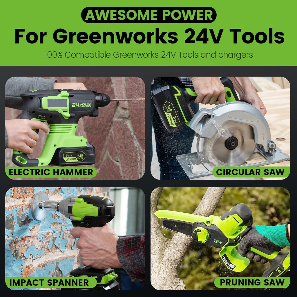 8000mAh Battery for Greenworks 24V G-MAX POWERALL Tools For BISSELL Cleanview XR