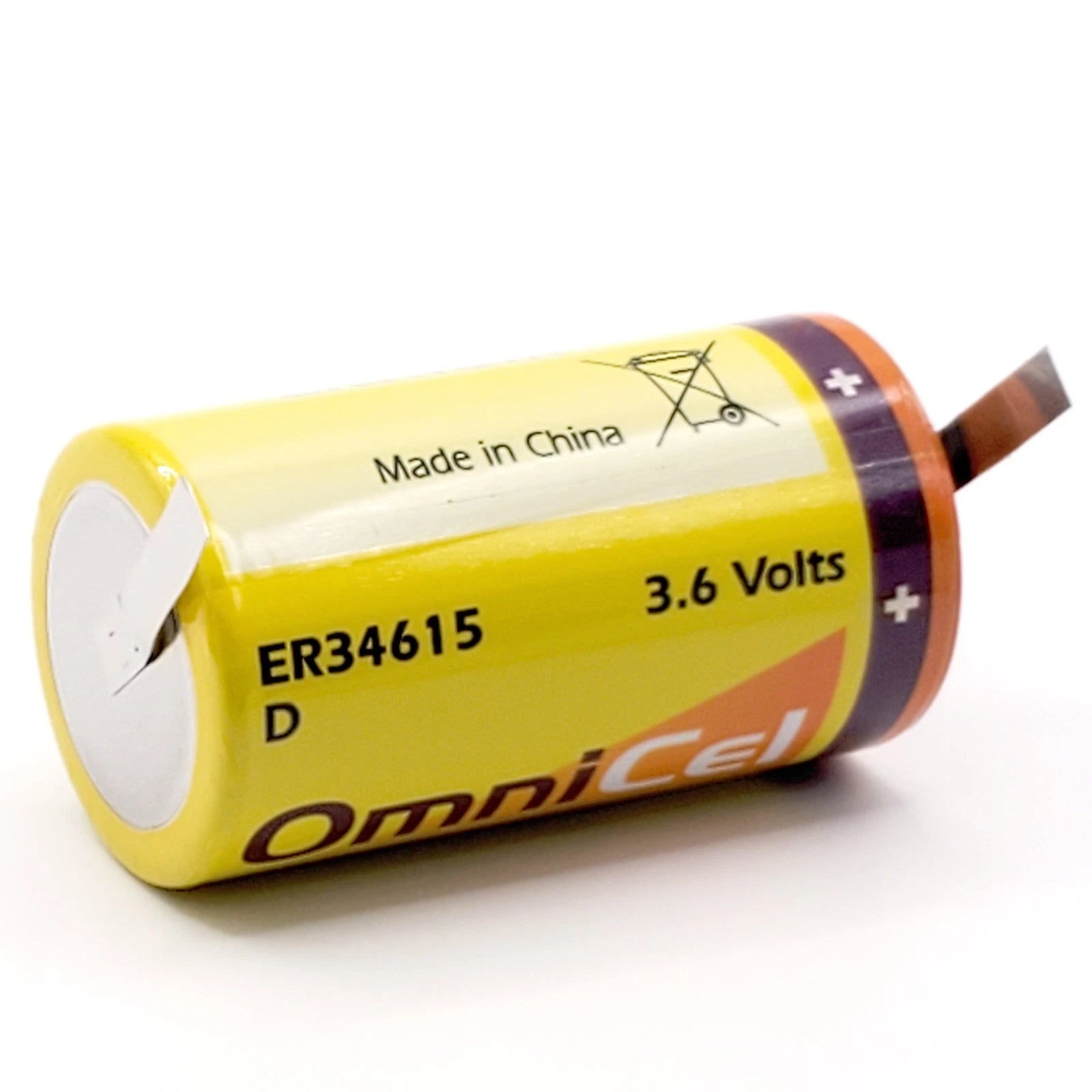 OmniCel ER34615 3.6 Volt 19 Ah D High Energy Lithium Battery w/ Tabs