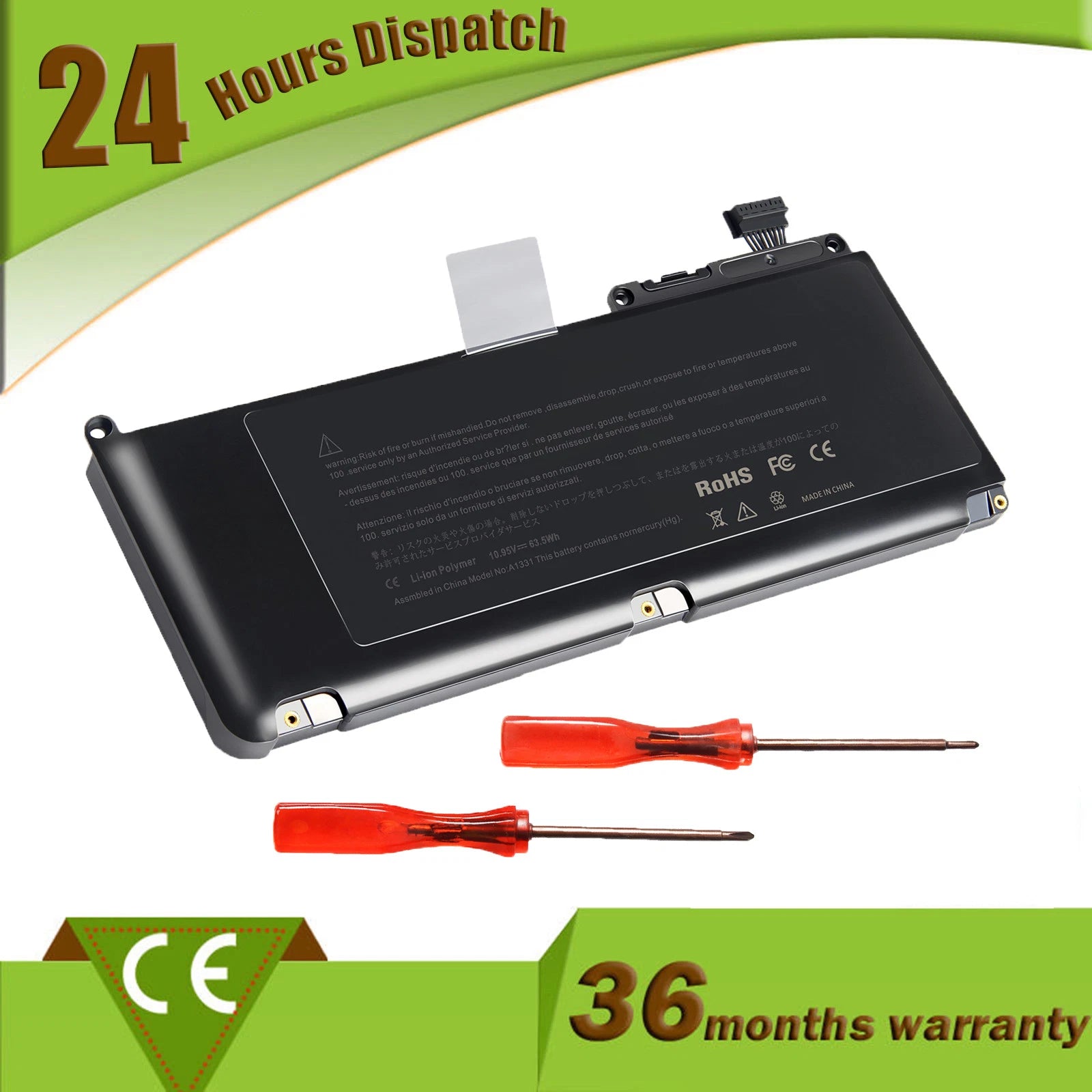 63.5Wh A1331 Battery For Apple MacBook Unibody 13" Inch A1342 Late 2009,Mid 2010