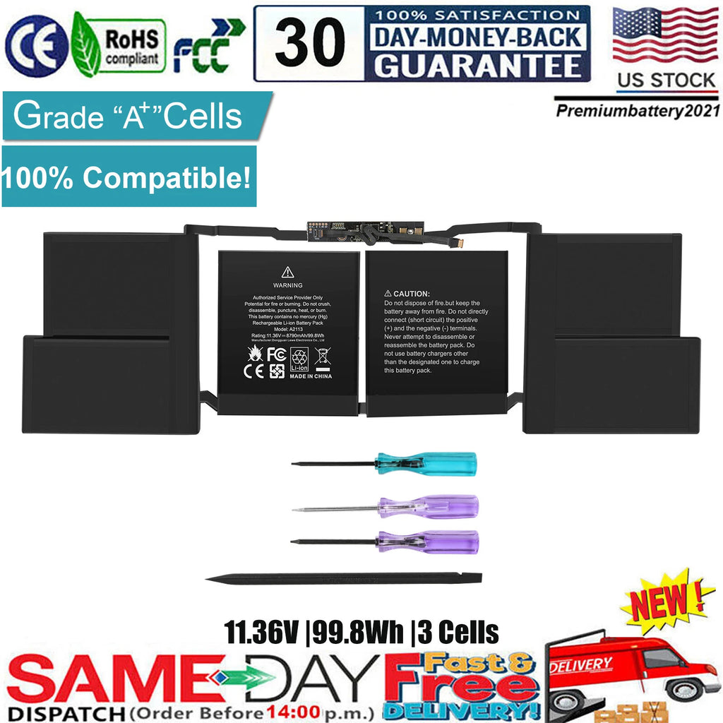 ? A2113 Battery for Apple MacBook Pro 16 inch A2141 2019 2020 EMC 3347 MVVL2LL/A