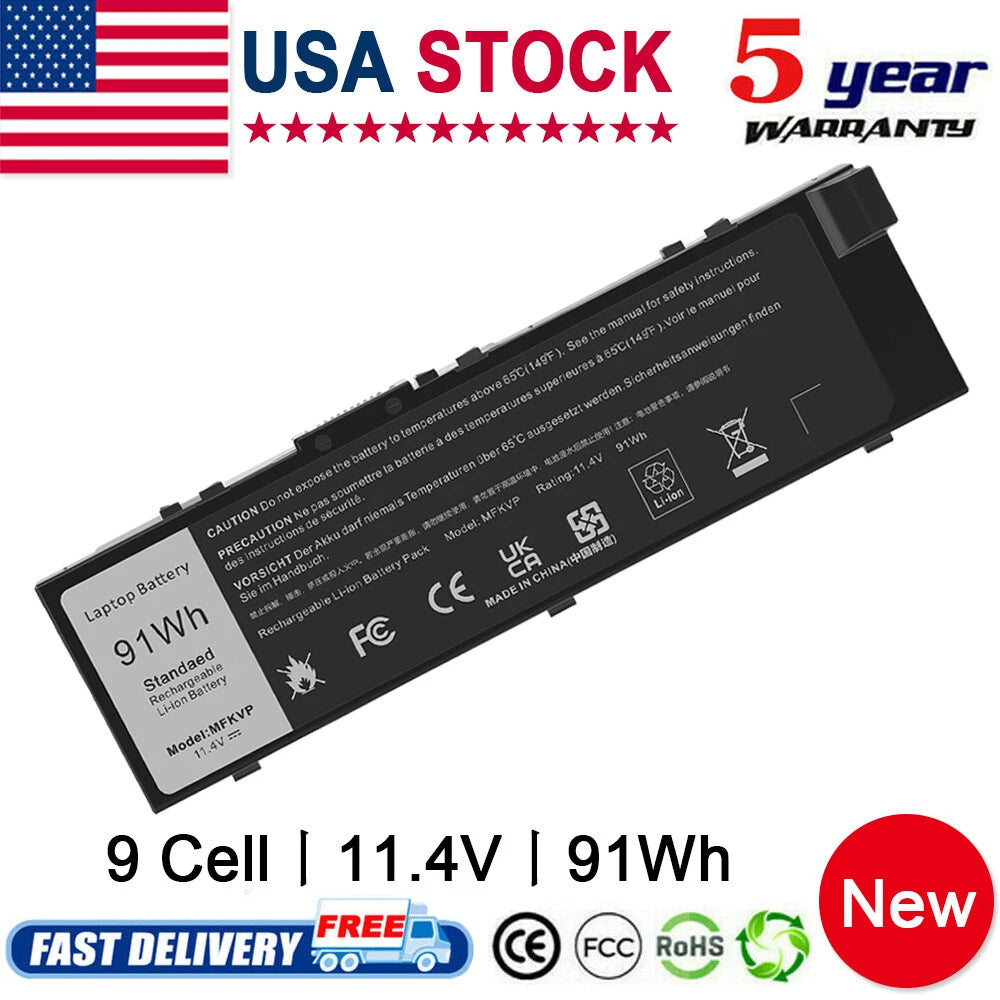 MFKVP GR5D3 Battery For Dell Precision 7520 7510 7720 7710 451-BBSB 451-BBSF