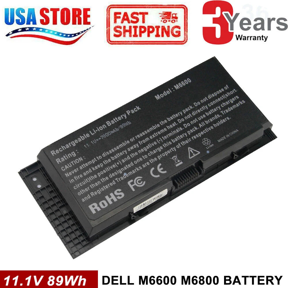 89WH FV993 FJJ4W Battery For Dell Precision M4600 M4700 M4800 M6600 M6700