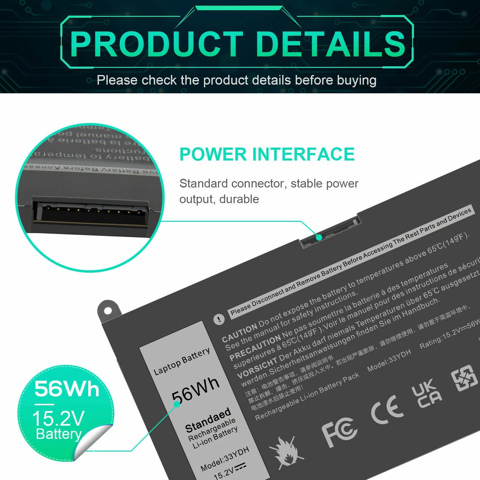 ?Lot 10 33YDH Battery for Dell Latitude 3380 3480 3490 3580 3590 Inspiron 7577