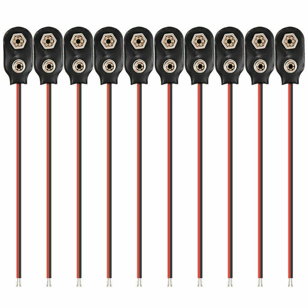 New Pack of 10 9V Battery Connector Snap Clip Wire Connector Lead Holder T Type