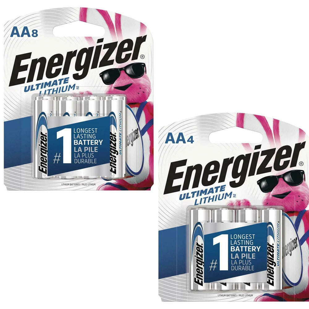 12 Count Energizer AA Ultimate Lithium L91BP Batteries, Fresh Sealed